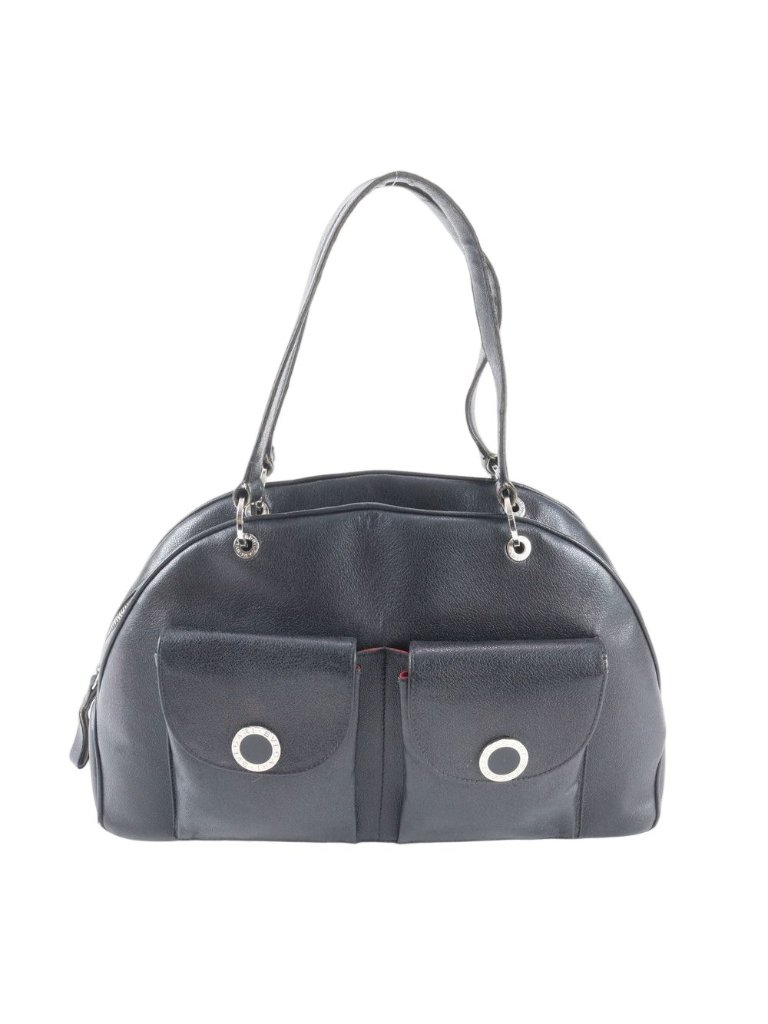 Bvlgari Mini Boston Leather Shoulder Bag Hand Black